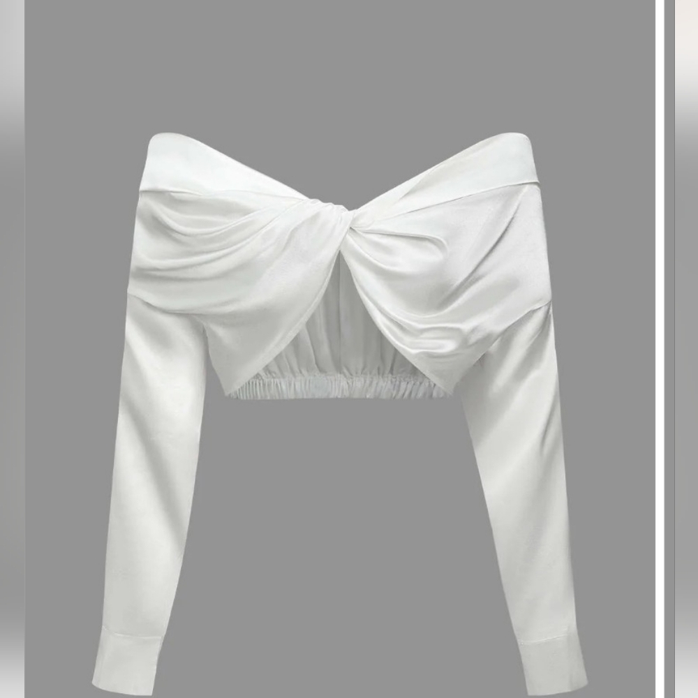 Micas White Long-Sleeve Blouse Only